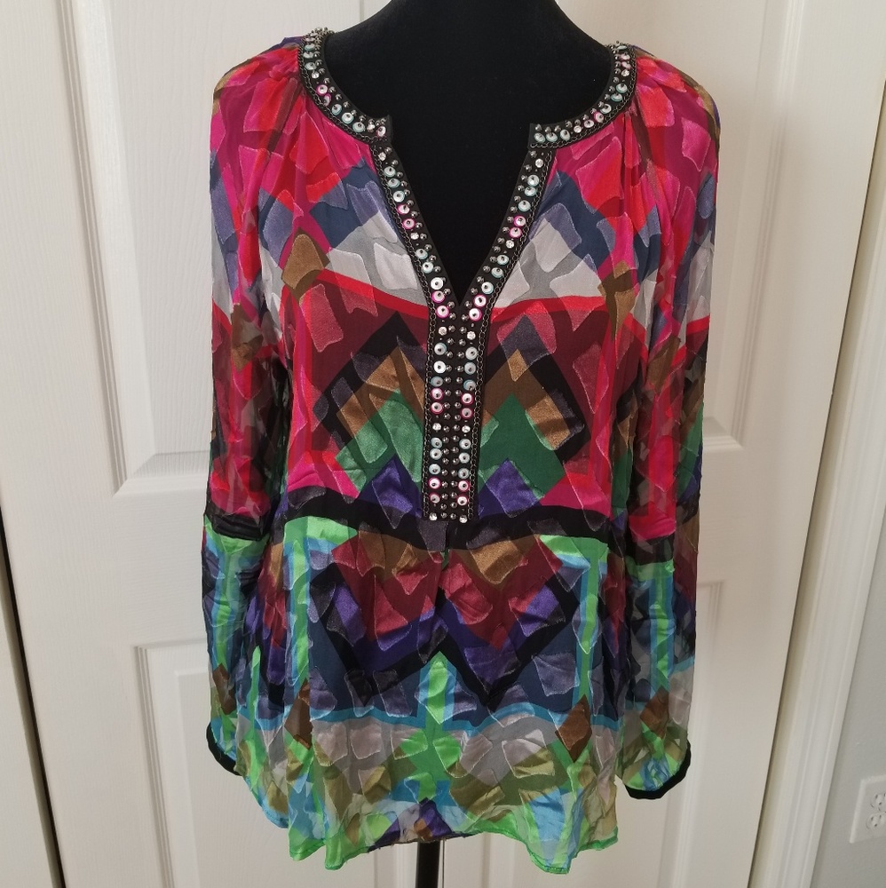 Hale Bob burn-out blouse